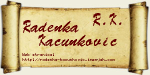 Radenka Kačunković vizit kartica